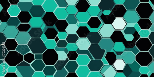 Blue geometric hexagonal honeycomb pattern seamless texture design