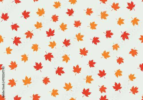 Autumn leaves pattern falling gently on a light background decorative fall foliage design