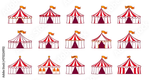 circus graphic icons, circus structure icons, circus themed icons, circus entertainment icons, vintage circus tent icons, circus carnival icons, circus arena icons, circus tent collection, circus cele