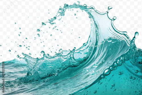 realistic 3d fresh water splash in wavy style isolated on transparent background
