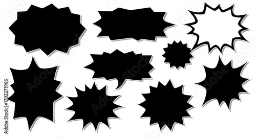 cartoon thought clouds, speech balloon icons, comic exclamation bubbles, bubble outline set, speech bubble template, dialogue balloons vector, creative speech bubbles, pop art speech bubbles, bubble t