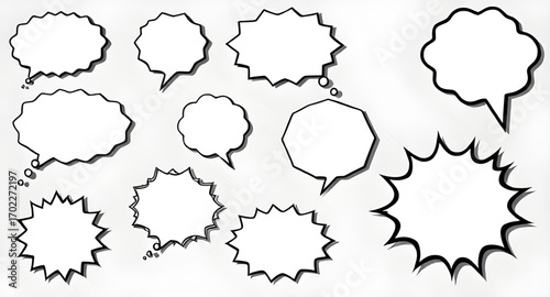 comic balloon set, speech bubble shapes, comic thought bubbles, cartoon dialogue bubbles, speech bubble pack, comic text bubbles, speech balloon vector, comic cloud bubbles, retro comic speech bubbles