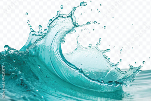 realistic 3d fresh water splash in wavy style isolated on transparent background
