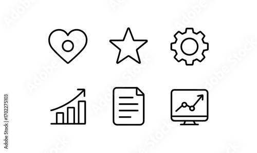 Minimalist icon set for business and social media applications