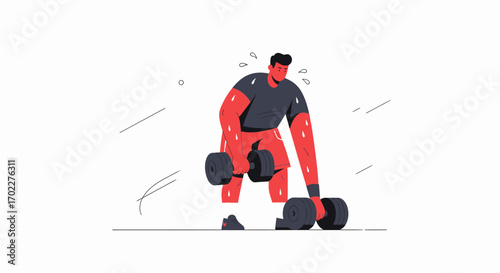 Energetic Bodybuilder Performing Dumbbell Exercises With Determination and Concentration