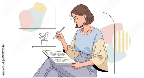 Creative Fashion Design Sketching And Creation Process For A Stylish Outfit Illustratively Shown