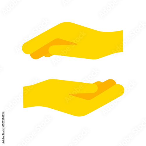 Protective or caring hands gesture - vector icon