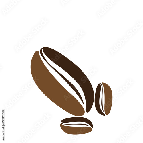 Coffee beans isolated on white background