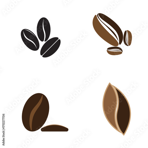 Coffee beans isolated on white background
