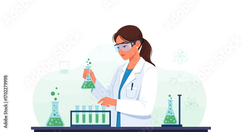 Female Scientist Conducting Experiments While Working In A Laboratory Environment