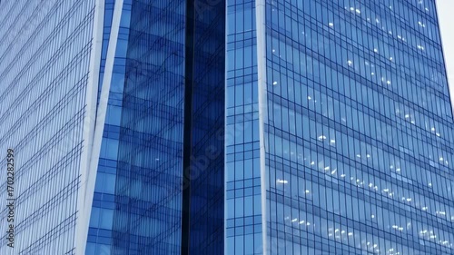 Wallpaper Mural Modern skyscraper facade with blue glass panels Torontodigital.ca