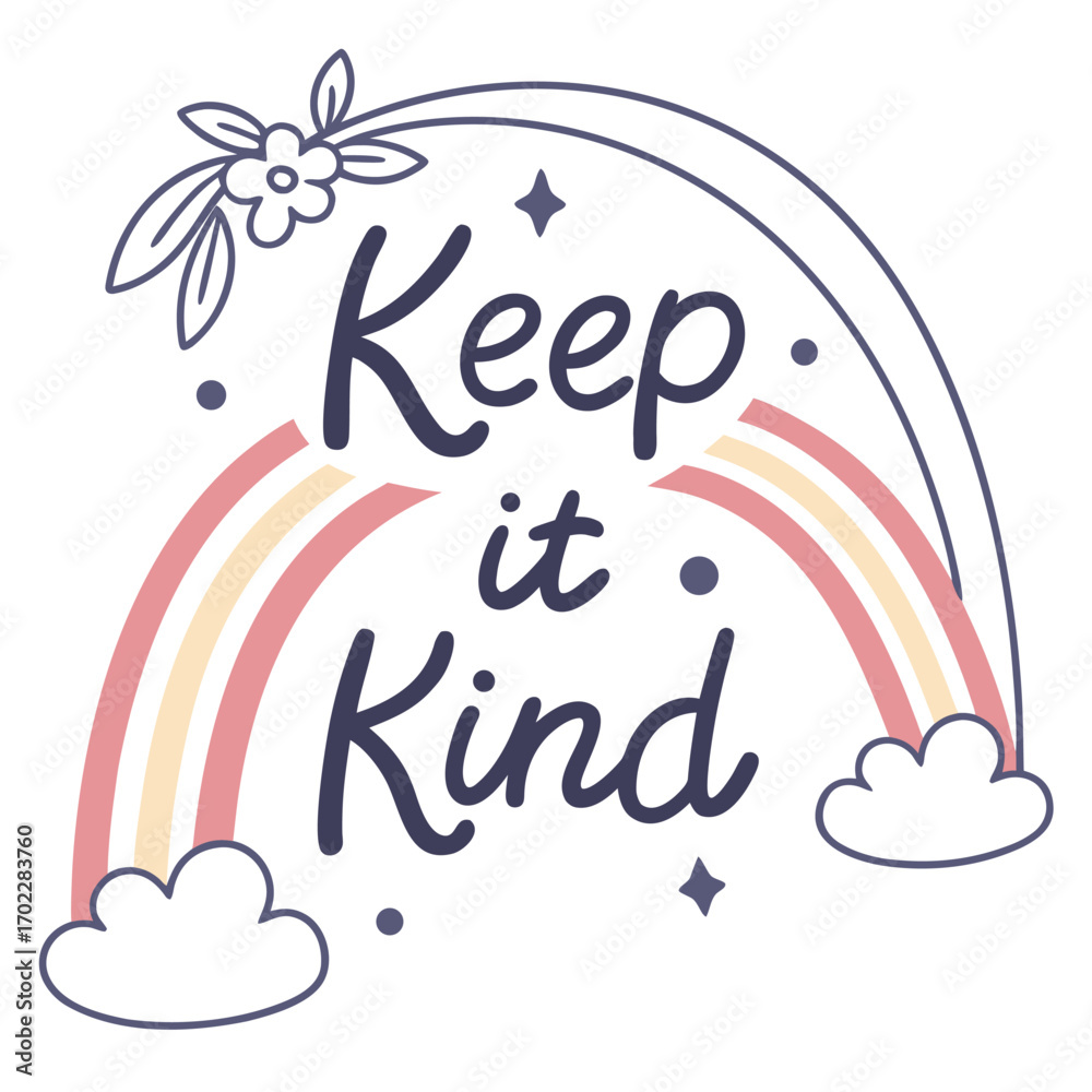 Obraz premium Handwritten phrase keep it kind in a short sweet and friendly style perfect for positive messaging and design accents