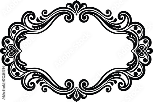 Simple and floral horizontal frame and border