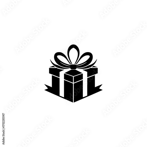 Gift box silhouette, gift, box, present, surprise, Christmas gift icon outline silhouette  