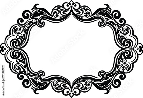 abstract floral frame border corner ornament art vector silhouette illustration