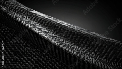 Wallpaper Mural A detailed black and white close-up of a textured, woven material with curved folds, creating shadows and highlights Torontodigital.ca