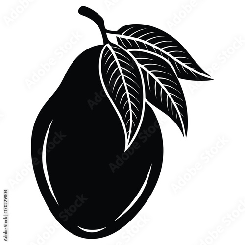 A ripe and sweet pear vector illustration with a leaf, symbolizing a healthy and fresh organic fruit