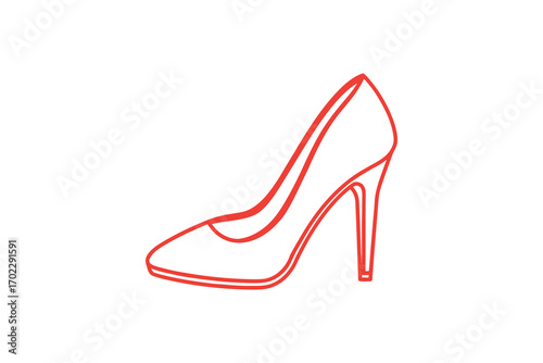 elegant high heel shoe outline art in minimalist silhouette
