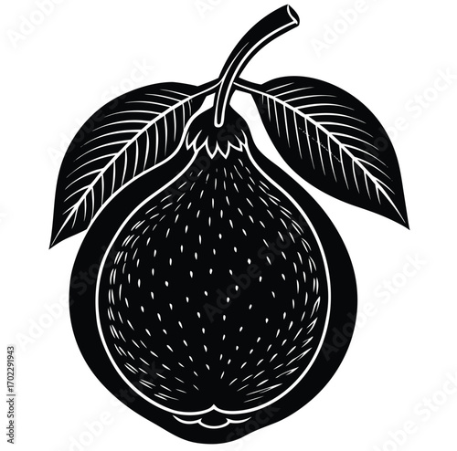 Organic illustration of fresh, juicy pear and apple fruits with a leaf