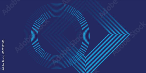 Bright blue dynamic abstract vector background with diagonal lines. 3d cover of business presentation banner for sale event night party. Fast moving soft circle wave line stripe decoration