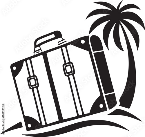 vector illustration of a tropical beach