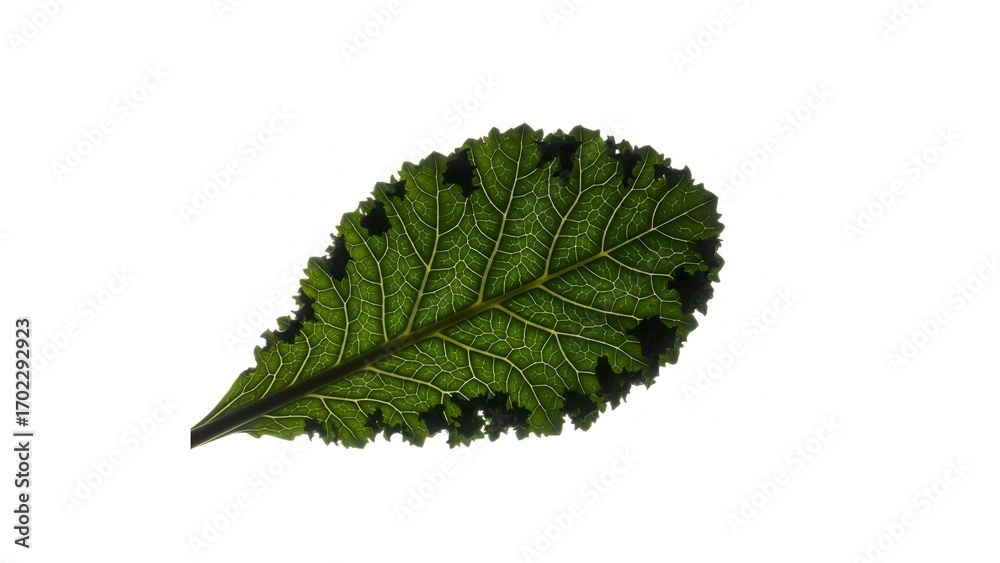 Fototapeta premium green leaf isolated on white