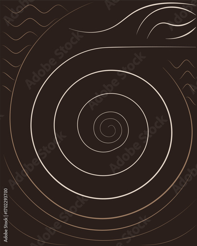 Mysterious organic abstract in pale taupe and sandstone