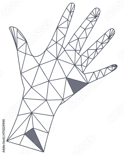 Low Poly Hand Wireframe Illustration