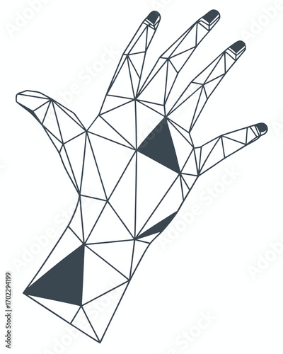Low Poly Hand Wireframe Illustration