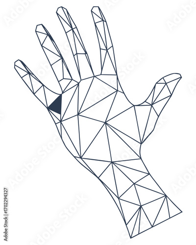 Low Poly Hand Wireframe Illustration
