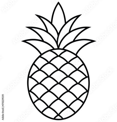 Vector illustration of a fresh, sweet, and juicy tropical pineapple