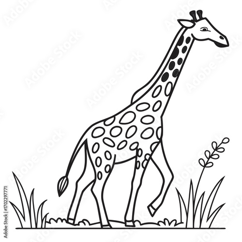 Minimal Line Giraffe 1
