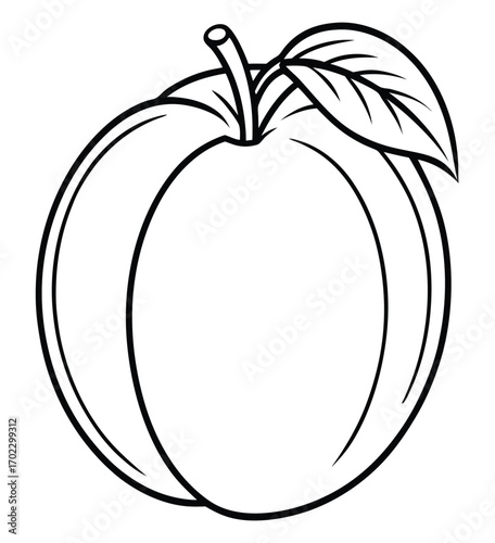 Apple fruit vector illustration with a green leaf, a perfect icon for healthy and fresh food design