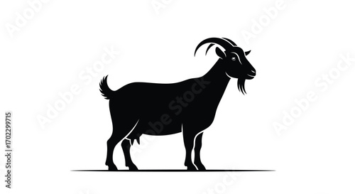 Vector art of silhouette of a goat