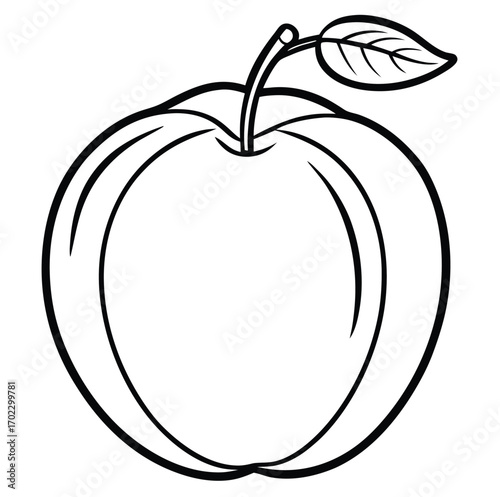 Red apple vector illustration icon with leaf and fresh fruit design