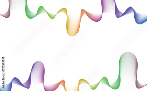 Vibrant flowing wave pattern featuring floating colorful blended lines in motion.