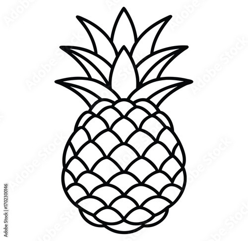 Pineapple vector illustration isolated on white background fresh tropical fruit