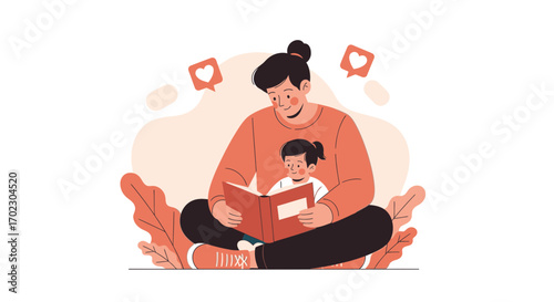 Loving Mother Shares Storytime With Daughter During a Cozy Afternoon at Home