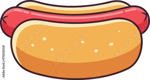 vector illustration of a hot dog