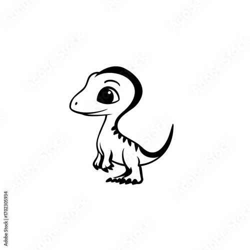 Pachycephalosaurus. Pachycephalosaurus simple black and white line art vector logo