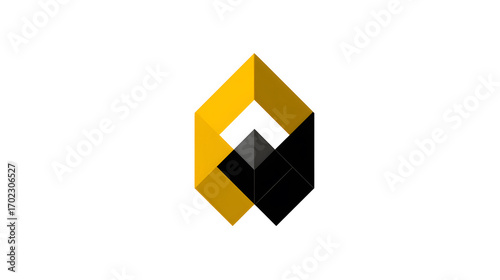 Abstract Geometric Logo Design in Yellow and Black