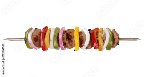 Delicious Shish Kebab Skewer with Meat and Vegetables.