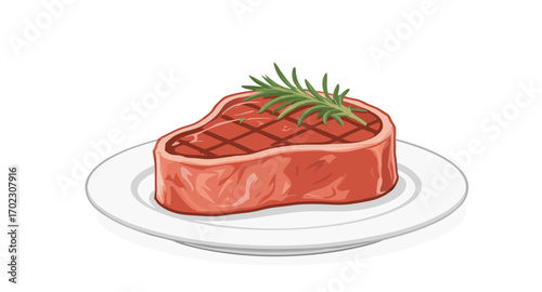 Grilled Steak with Rosemary.