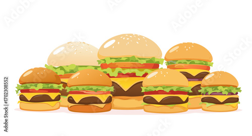 A Collection of Delicious Burgers A Culinary Delight.