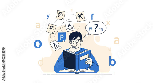 Introspective Learner Ponders Symbols While Immersed In Study With Deep Consideration