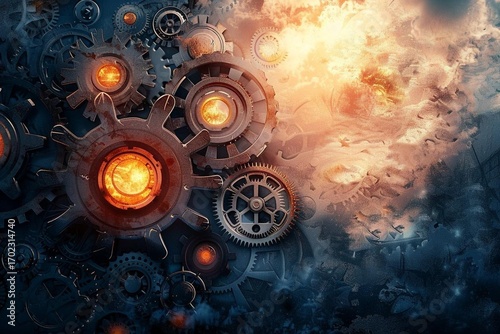 grunge gears background