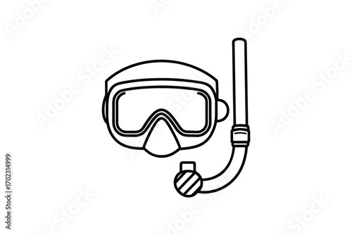 diver s gear depicted in simple line art silhouette