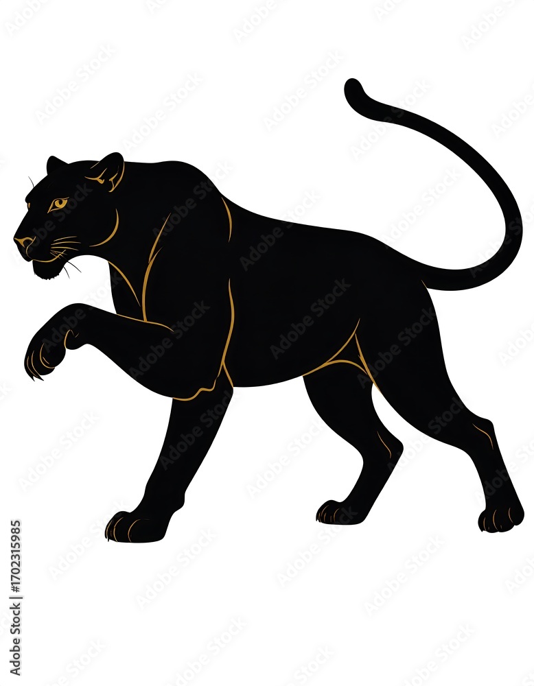 Naklejka premium Black panther silhouette