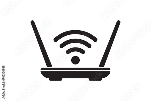 Wifi Router Icon Silhouette Wireless Internet Router Vector Graphic