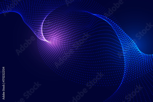 Abstract Digital Particle Wave Technology Background